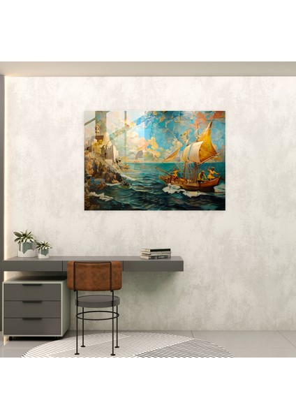 Christopher Columbus'un Amerika'yı Keşfi Tablo Dekorasyonu - Salvador Dali Modern Sanat Duvar Dekorasyonu fiyatları