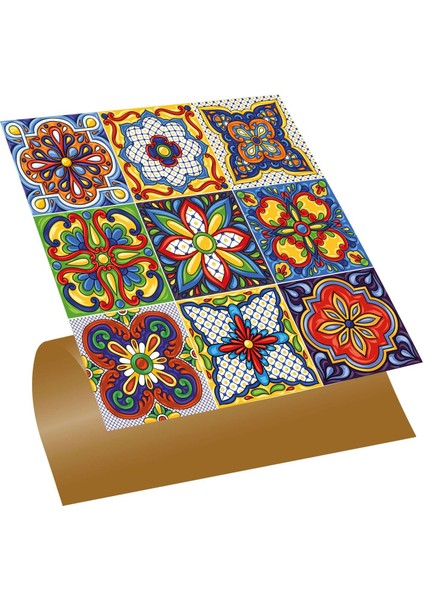 Kendinden Yapışkanlı Fayans Karnaval Karo Desenli Pvc Karo 30X30 cm (56 Adet) 5m2