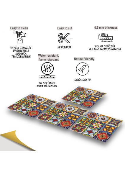 Kendinden Yapışkanlı Fayans Karnaval Karo Desenli Pvc Karo 30X30 cm (56 Adet) 5m2 fiyatları