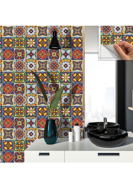 Kendinden Yapışkanlı Fayans Karnaval Karo Desenli Pvc Karo 30X30 cm (56 Adet) 5m2 fırsatları