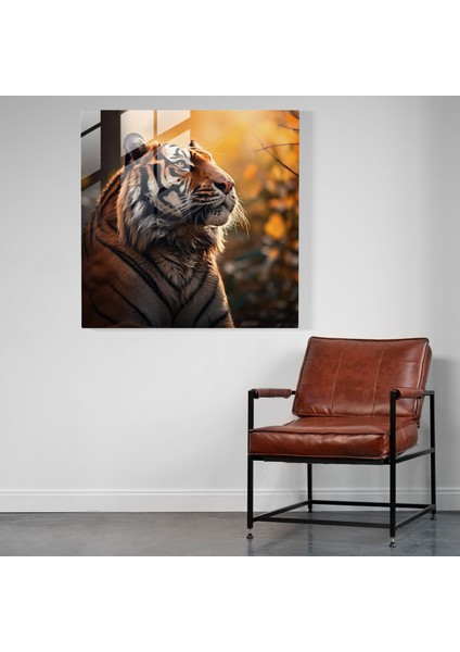 Vahşi Yaşam Cam Duvar Sanatı - Mağrur Kaplan - Doğa Ev Dekorasyonu Duvar Dekorasyonu fiyatları