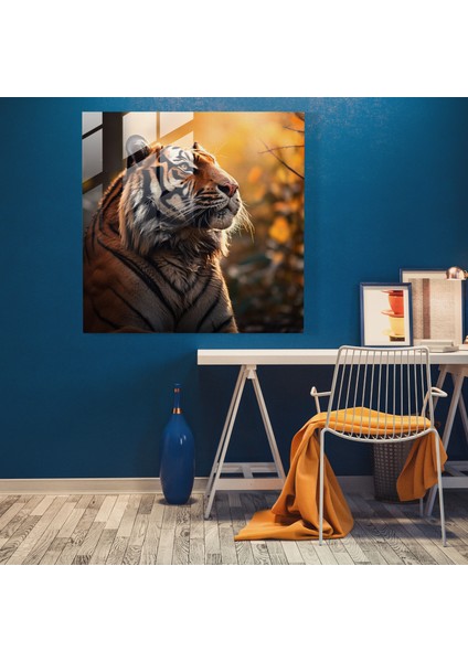 Vahşi Yaşam Cam Duvar Sanatı - Mağrur Kaplan - Doğa Ev Dekorasyonu Duvar Dekorasyonu modelleri