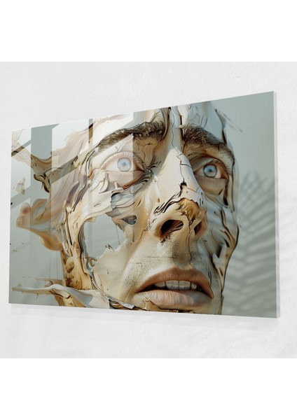 Sürreal Portre Cam Tablo Ev Dekorasyonu - Salvador Dali Modern Sanat Cam Sanatı