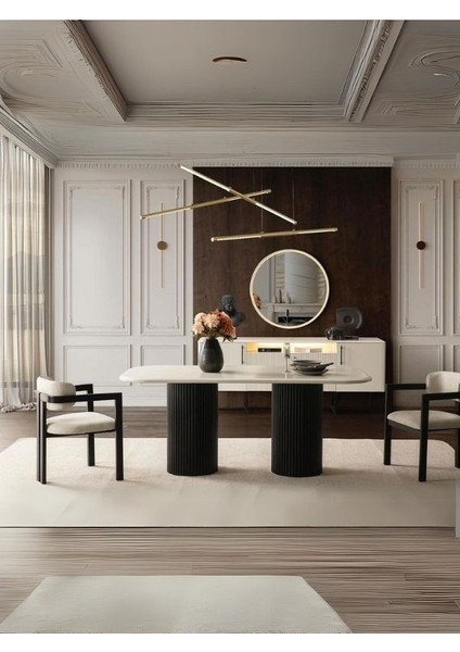 Tizma Iskandinav Ahşap Masa Sandalye Takımı 90X200