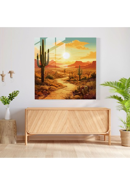 Güneybatı Gün Doğumu Cam Tablo - Güneybatı Parlayan Ufuk Modern Sanat Cam Tablo fiyatları