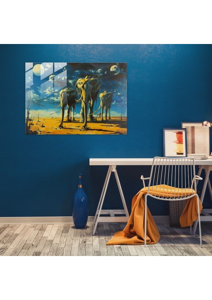 Uzun Bacaklı Filli Salvador Dali Ev Dekorasyonu - Modern Sanat Kanvas Tablo modelleri