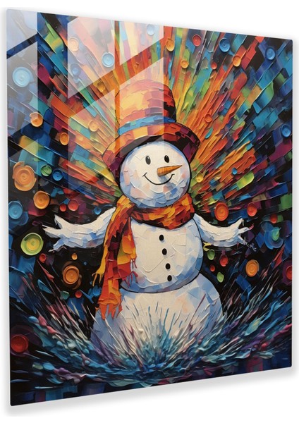 Ifadeci Kartopu Cam Tablo - Kartopu Karışık Medya Sanat Eseri Cam Sanatı Ev Dekorasyonu