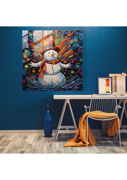 Ifadeci Kartopu Cam Tablo - Kartopu Karışık Medya Sanat Eseri Cam Sanatı Ev Dekorasyonu modelleri