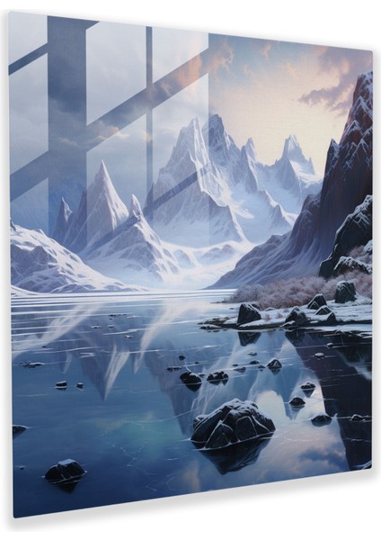 Kış Masalı Cam Tablo - Kış Duvar Süsü Ev Dekorasyonu