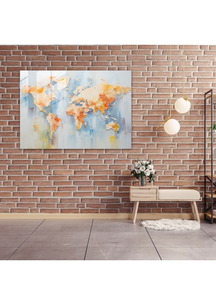 Dünya Haritası Cam Duvar Sanatı - Dünya Haritası 2 Cam Duvar Sanatı Cam Sanatı Duvar Süslemesi fiyatları