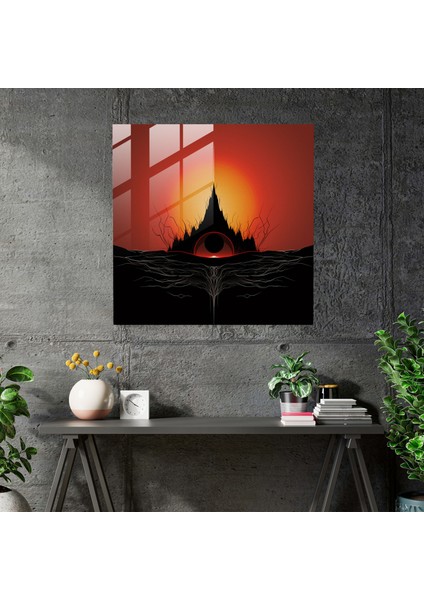 Yüzüklerin Efendisi Cam Tablo - Sauron'un Gözü Cam Sanat Cesur Siluetler modelleri