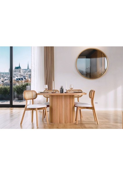 Sindi Iskandinav Natural Ahşap Masa Sandalye Takımı 90X130 modelleri