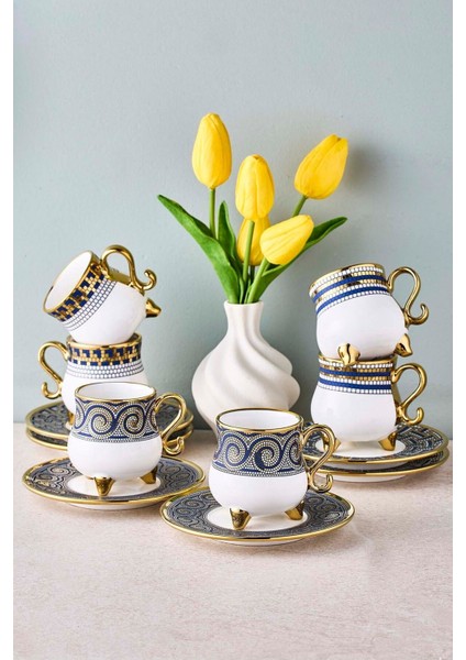 Ottoman 6 Kişilik Porselen Kahve Fincanı Takımı