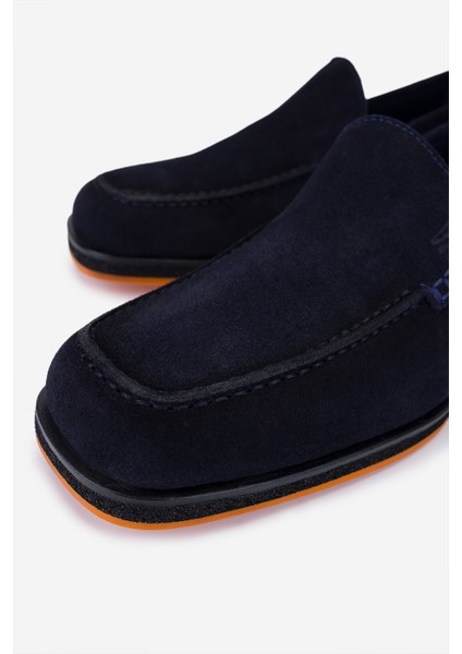 Erkek Hakiki Deri Lacivert Süet Loafer Ayakkabı 987 205 Erk Ayk Y25 Lacı Suet modelleri
