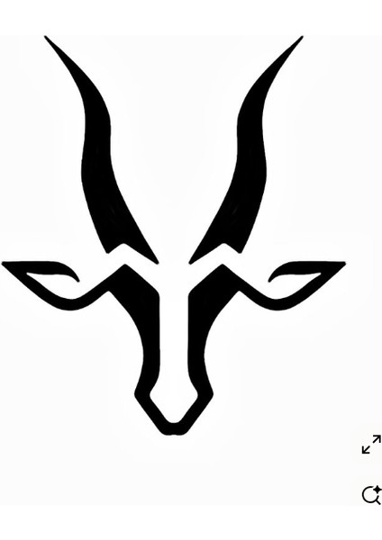 Tribal Geyik Boynuzu Sticker – Minimal Doğa Tasarımı