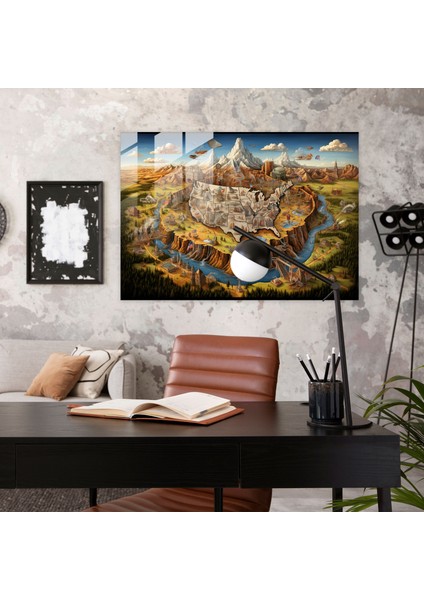 Amerika Birleşik Devletleri Haritası Cam Duvar Sanatı - Amerika Birleşik Devletleri Haritası Anıtlar Cam Sanatı fiyatları