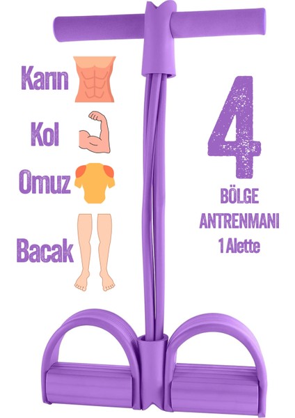 6lı Set Body Trimmer + Pilates Lastiği Seti Mekik Kürek Çekme Spor Kondisyon Egzersiz Aleti Mor fırsatları