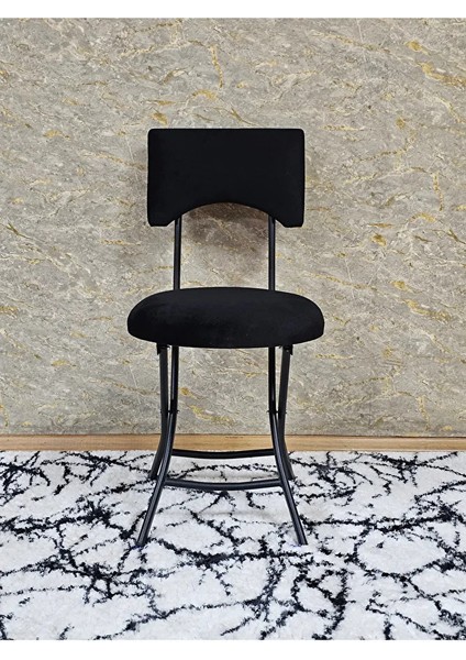 Siyah Boyalı Katlanır Tabure - Kamp Sandalyesi - Sandalye - Mutfak Taburesi - Tabure Siyah Renk 36 x 80 Boyut/ebat