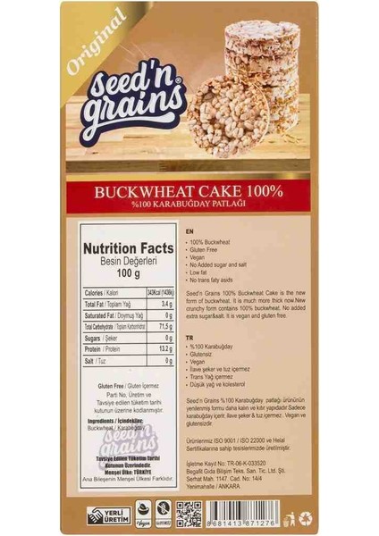 Karabuğday Patlağı 130 G fiyatları