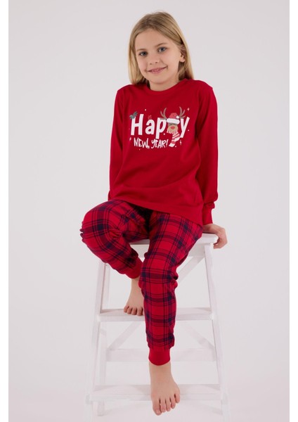 Kız Çocuk Uzun Kol Pijama Takım Kırmızı modelleri