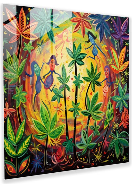 Capricious Weed Glass Print - Duvar Dekorasyonu Cam Sanatı