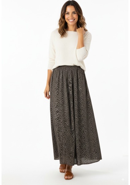 Kadın Etek Dokuma Viskon Pamuklu Kumaş Pıtırcık Model Beli Lastikli Rahat Kesim Tam Kalıp modelleri