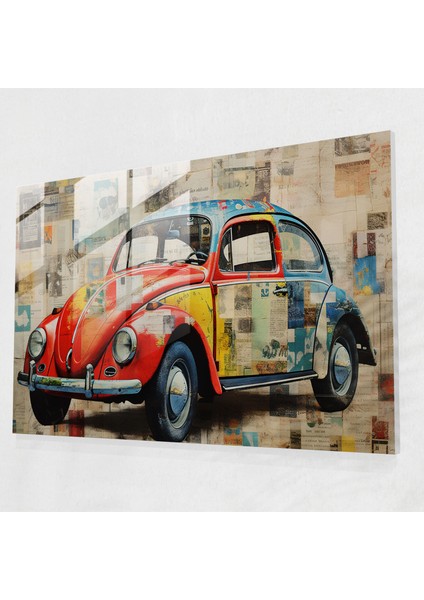 Collage Volkswagen Beetle Cam Tablo Duvar Sanatı - Ev Dekorasyonu Modern Sanat