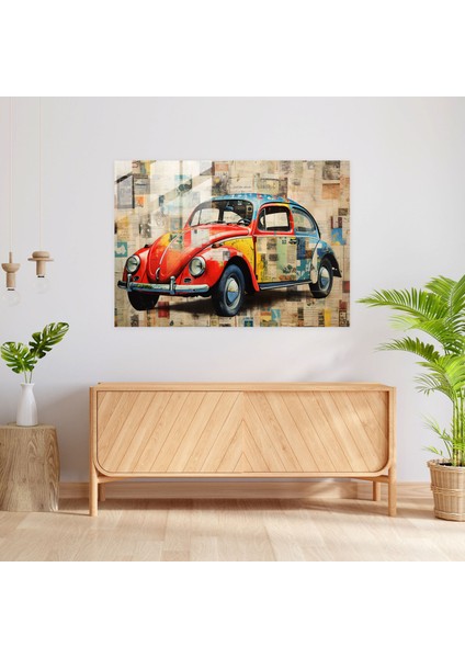 Collage Volkswagen Beetle Cam Tablo Duvar Sanatı - Ev Dekorasyonu Modern Sanat modelleri