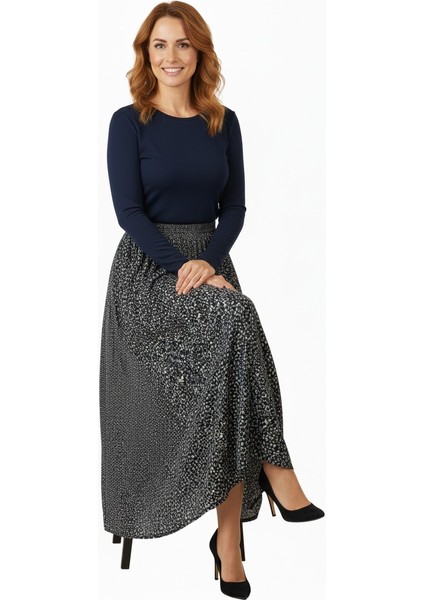 Kadın Etek Dokuma Viskon Pamuklu Kumaş Pıtırcık Model Beli Lastikli Rahat Kesim Tam Kalıp fiyatları