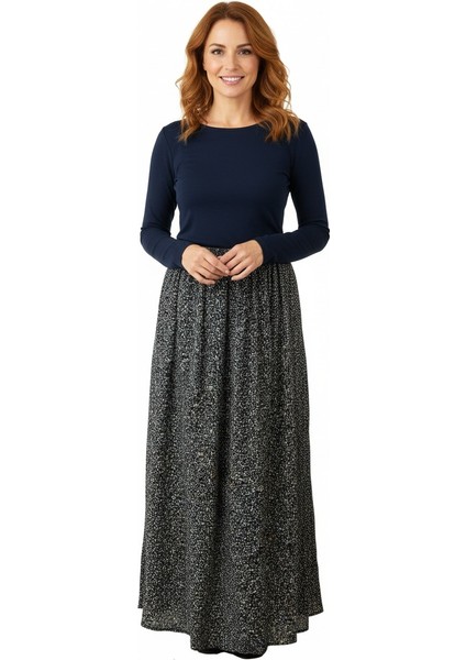 Kadın Etek Dokuma Viskon Pamuklu Kumaş Pıtırcık Model Beli Lastikli Rahat Kesim Tam Kalıp fırsatları