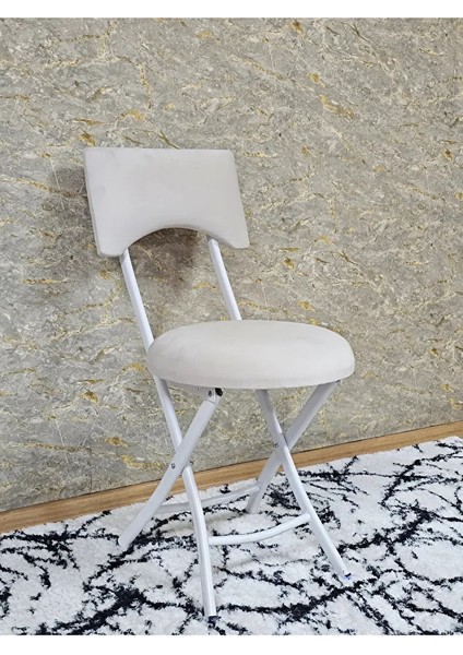 Beyaz Boyalı Katlanır Tabure - Kamp Sandalyesi - Sandalye - Mutfak Taburesi - Tabure Krem Renk 36 x 80 Boyut/ebat fiyatları