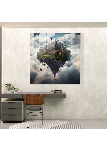 Skyward Köyü Cam Tablo - Köy Asılı Köy Cam Duvar Sanatı fiyatları