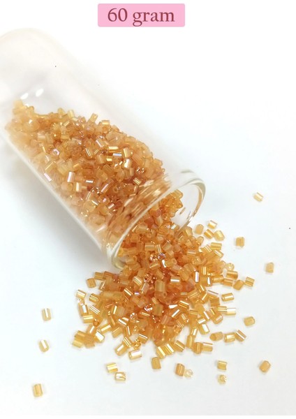 Kesme Cam Boncuk 2mm - 60 Gram - Şeffaf Altın - BNC366