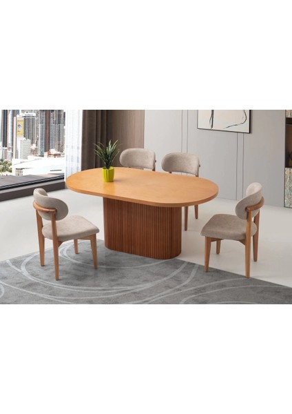 Dina Iskandinav Natural Ahşap Masa Sandalye Takımı 80X160 fiyatları
