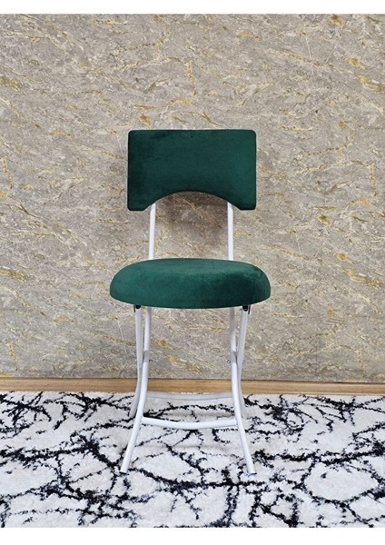 Beyaz Boyalı Katlanır Tabure - Kamp Sandalyesi - Sandalye - Mutfak Taburesi - Tabure Yeşil Renk 36 x 80 Boyut/ebat