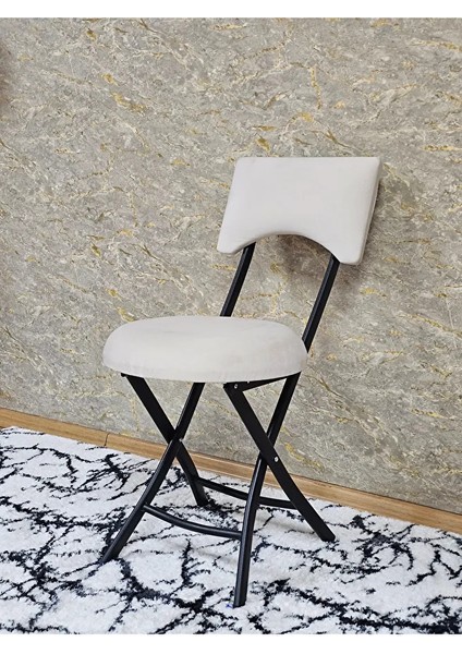 Siyah Boyalı Katlanır Tabure - Kamp Sandalyesi - Sandalye - Mutfak Taburesi - Tabure Krem Renk 36 x 80 Boyut/ebat modelleri