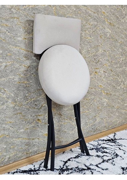 Siyah Boyalı Katlanır Tabure - Kamp Sandalyesi - Sandalye - Mutfak Taburesi - Tabure Krem Renk 36 x 80 Boyut/ebat fırsatları