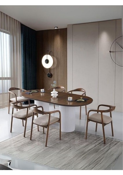 Lucca Ahşap Masa Sandalye Takımı 90X200