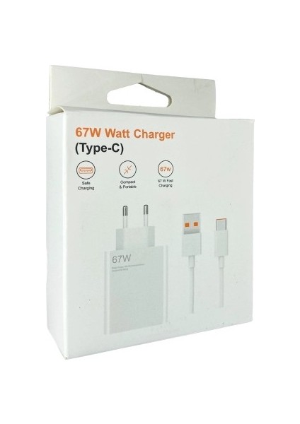 67W Hızlı ve Turbo Şarj Aleti Tüm Type-C Girişli Telefonlara Uyumlu 3kat Hızlı Şarj