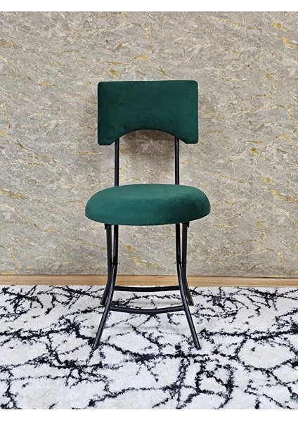 Siyah Boyalı Katlanır Tabure - Kamp Sandalyesi - Sandalye - Mutfak Taburesi - Tabure Yeşil Renk 36 x 80 Boyut/ebat