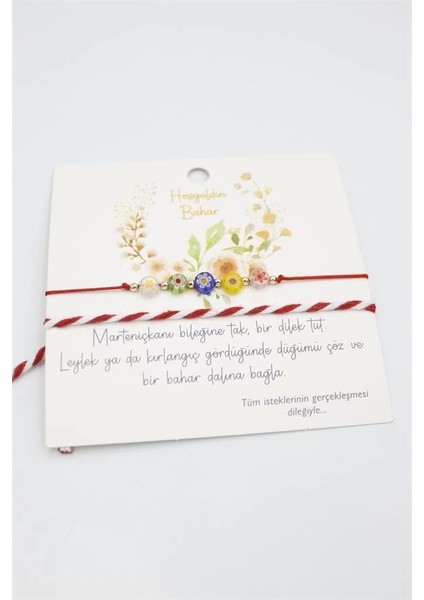 Çiçek Marteniçka Bileklik - Kırmızı fiyatları