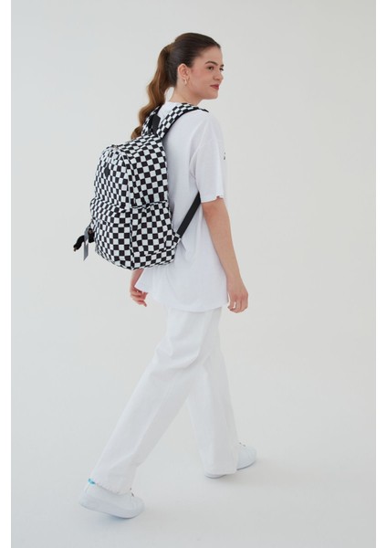 Unisex Su Geçirmez Dama Desenli Ortaokul Sırt Çantası Anahtarlık Hediyeli fiyatları