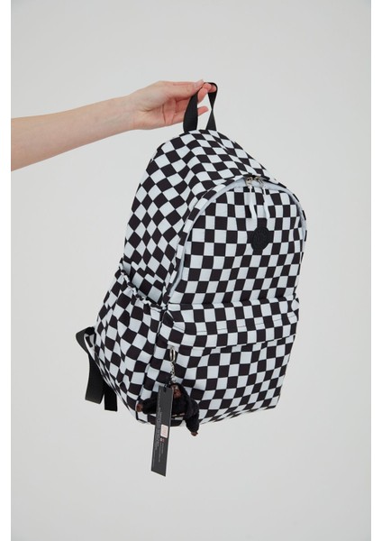 Unisex Su Geçirmez Dama Desenli Ortaokul Sırt Çantası Anahtarlık Hediyeli modelleri