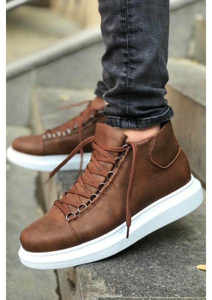 Erkek Bağcıklı Bot Taba/beyaz MN258