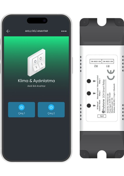Akıllı Wi-Fi Ikili Kuru Kontak Röle