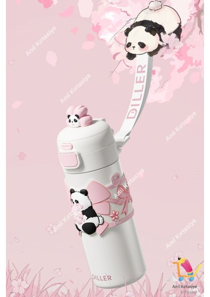 Diller 480 ml Çift Kullanım Pipetli & Rahat Içim Bilek Askılı Termos fırsatları