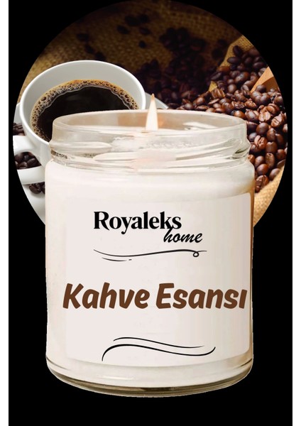 Doğal Özel Seri Kokulu Dekoratif Kavanoz Mum 210 cc - Kahve Kokusu Esansı - Ryl