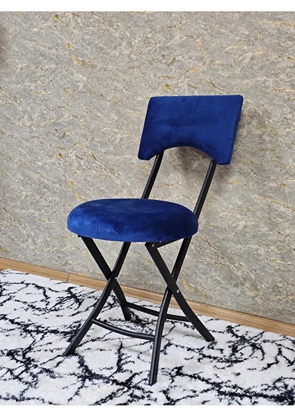 Siyah Boyalı Katlanır Tabure - Kamp Sandalyesi - Sandalye - Mutfak Taburesi - Tabure Mavi Renk 36 x 80 Boyut/ebat modelleri