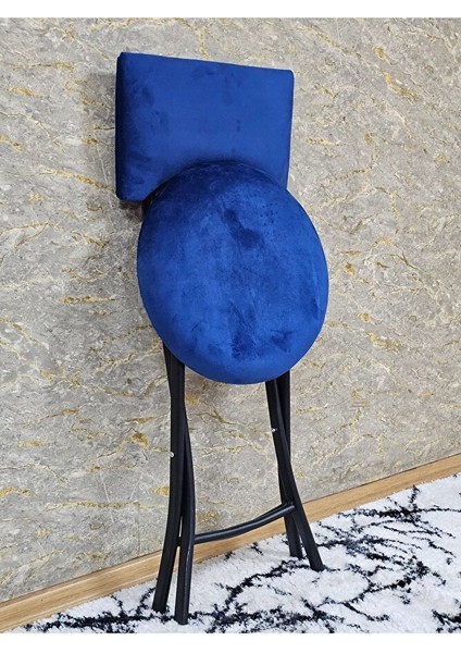 Siyah Boyalı Katlanır Tabure - Kamp Sandalyesi - Sandalye - Mutfak Taburesi - Tabure Mavi Renk 36 x 80 Boyut/ebat fırsatları