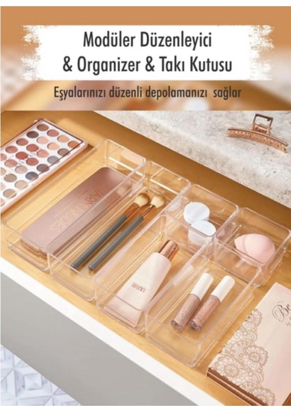 6'lı Modüler Set Çekmece Içi Düzenleyici Makyaj, Banyo, Mutfak ve Ofis